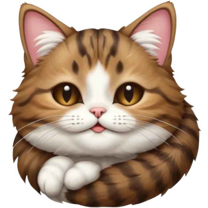 dark brown tabby and white cat in funny positions upside down with eyes closed emoji