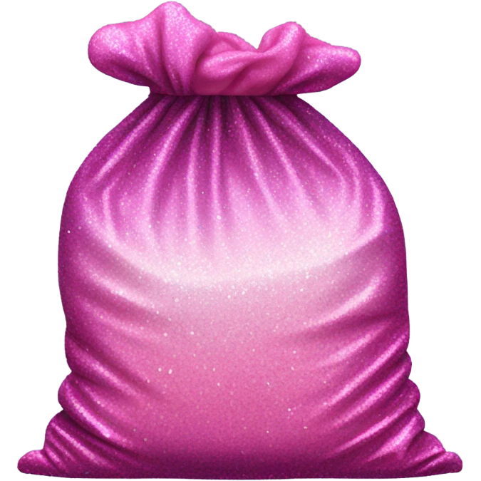 Pink ombre trash bag filled with glitter  emoji