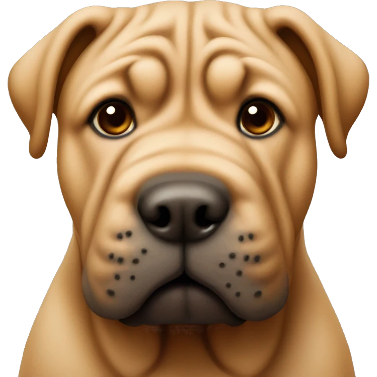 Brown shar pei face emoji
