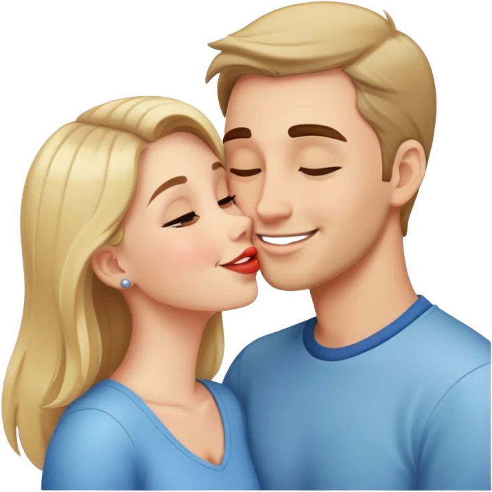 Girl kissing guy emoji
