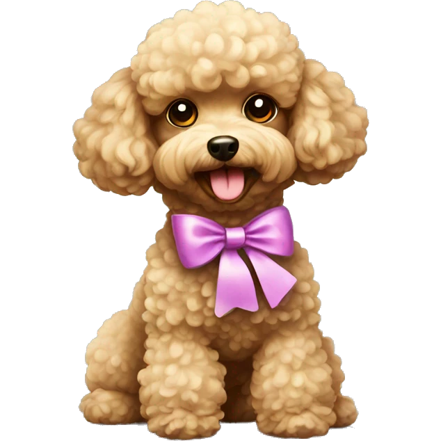 Toy poodle with bow emoji