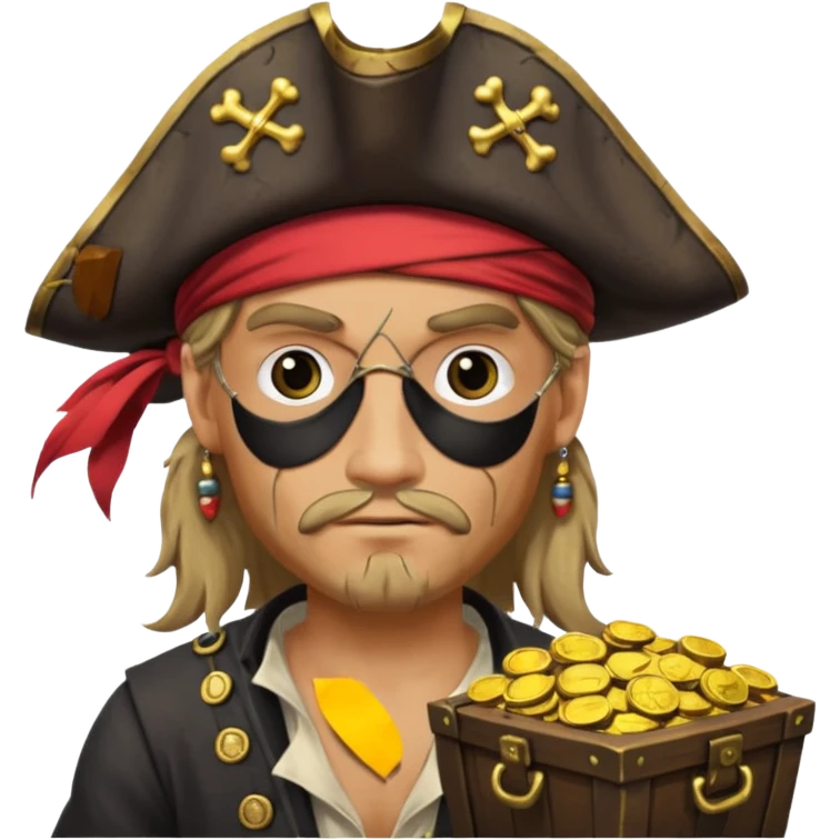 pirate with treasure. emoji