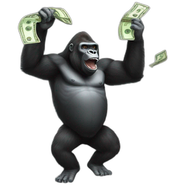 gorilla throwing money emoji