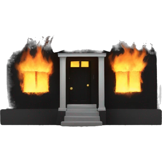 black house on fire emoji
