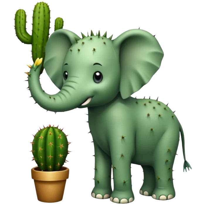 An elephant with a cactus body emoji