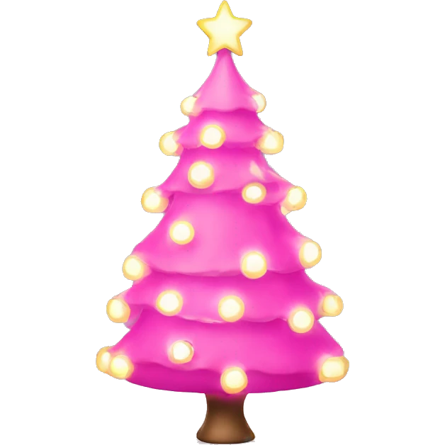 Pink Christmas tree with lights  emoji