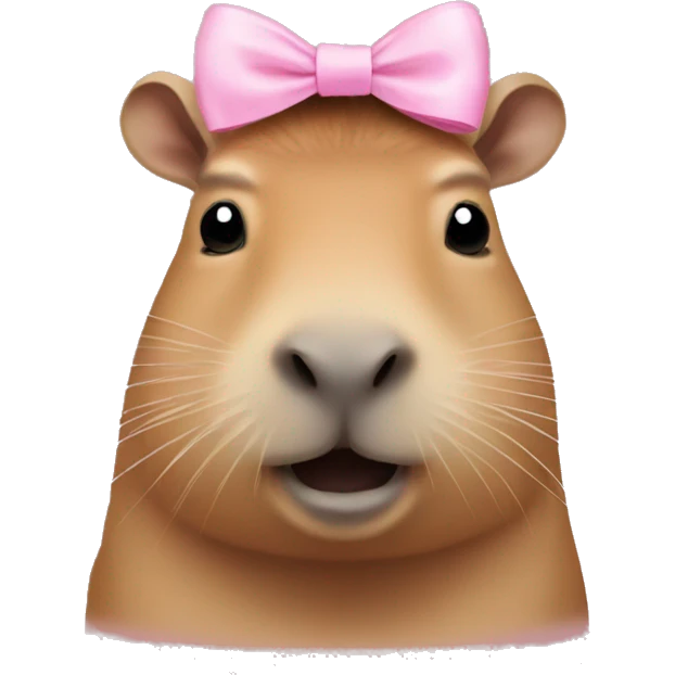 capybara with light pink bow on head emoji