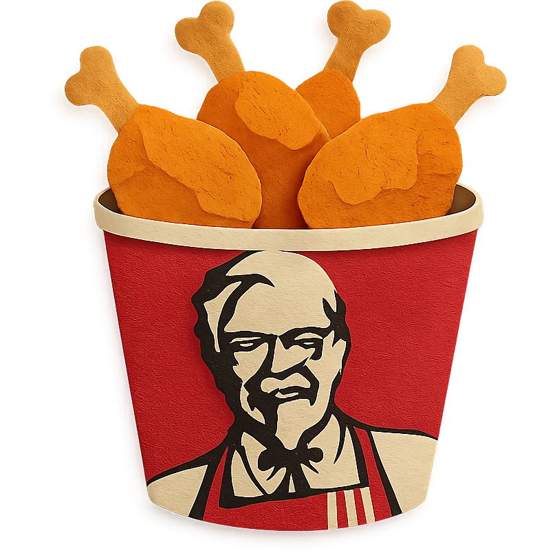 KFC bucket of fried chicken in paper craft style emoji