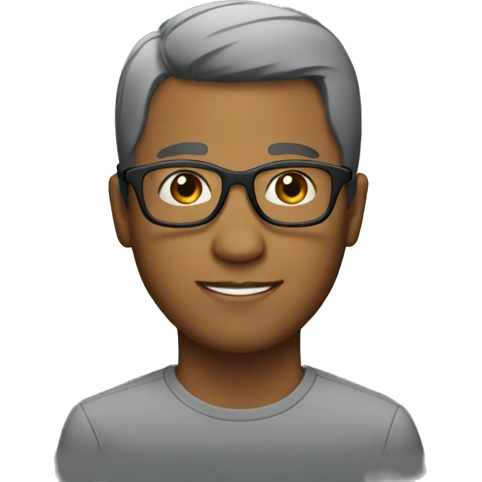 brown man with glasses and short hair emoji