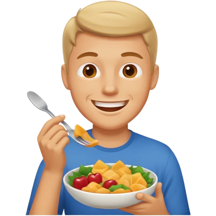 white man eating  emoji