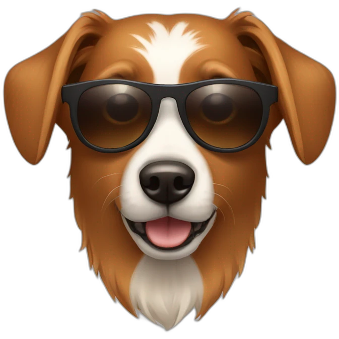 Pincher nain Dog with brown fur and sunglasses emoji