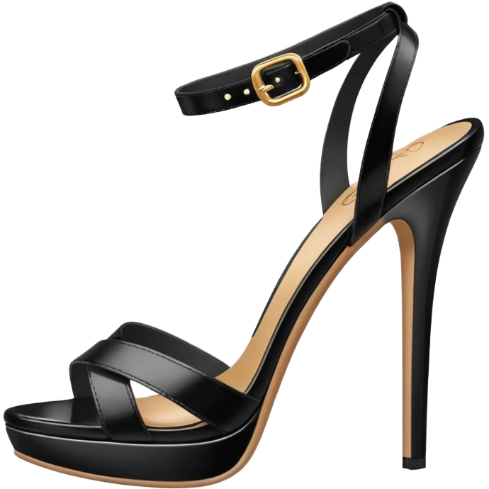 open toe black high heels sandals emoji
