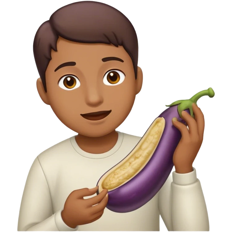 eating eggplant emoji