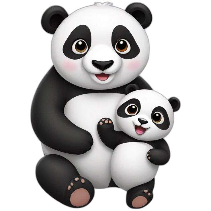 Panda with baby panda emoji