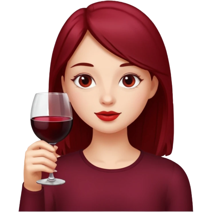 a girl drinking wine emoji