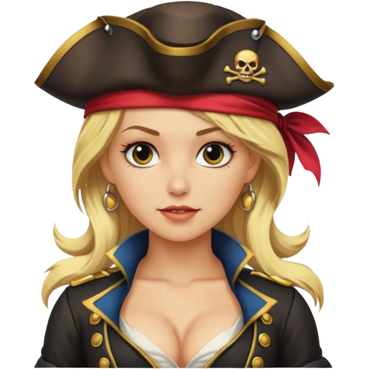 Blonde, female pirate with cleavage  emoji
