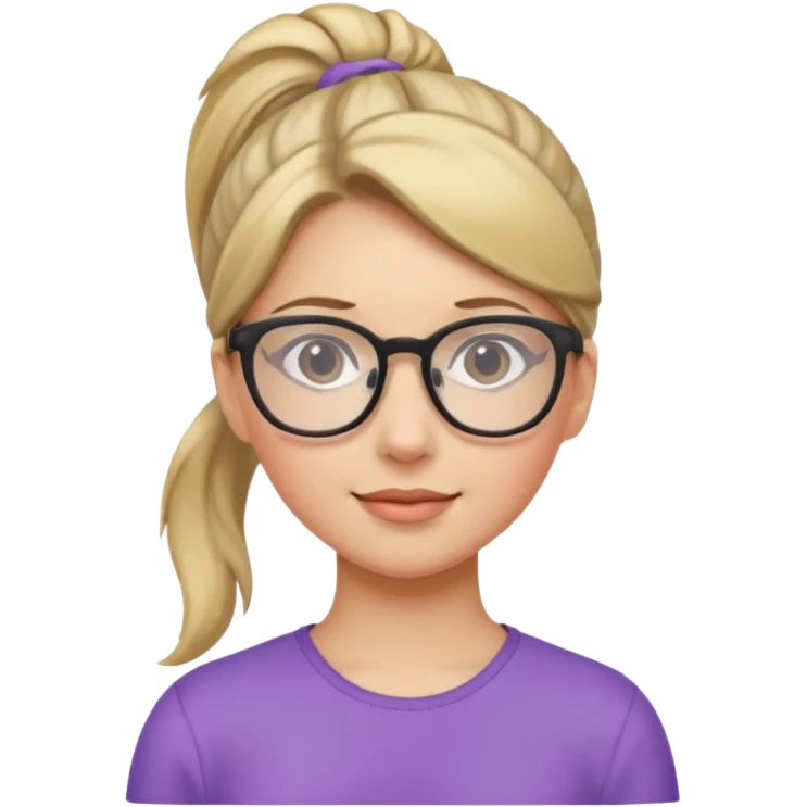 Ponytail Girl with Glasses emoji
