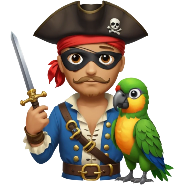 pirate and parrot emoji