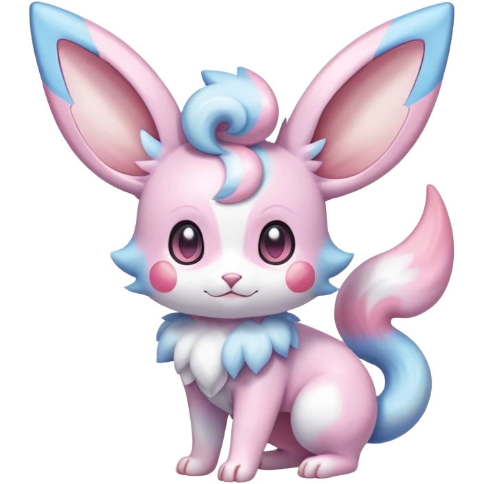 Shiny Vibrant Colorful Rare Sylveon-Minccino-Espurr-creature-hybrid emoji