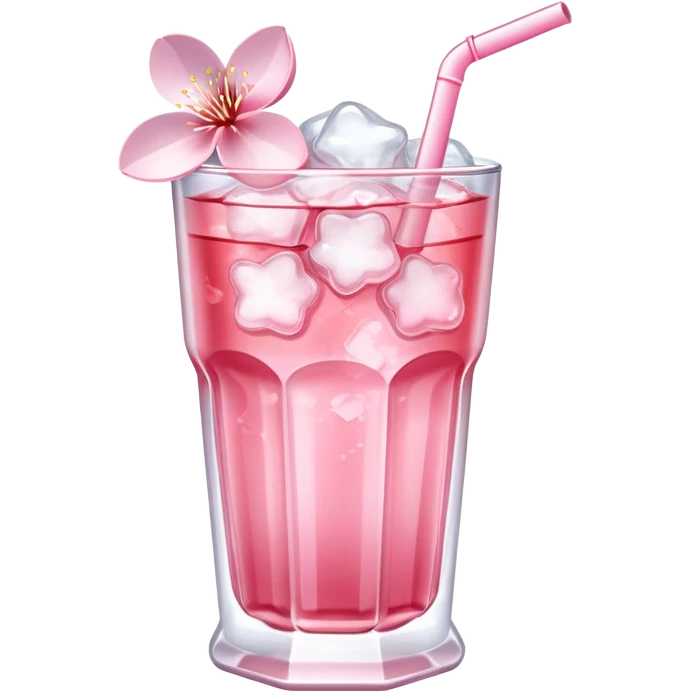 Cute Pastel pink Cherry Blossom Sakura Ice Tea emoji