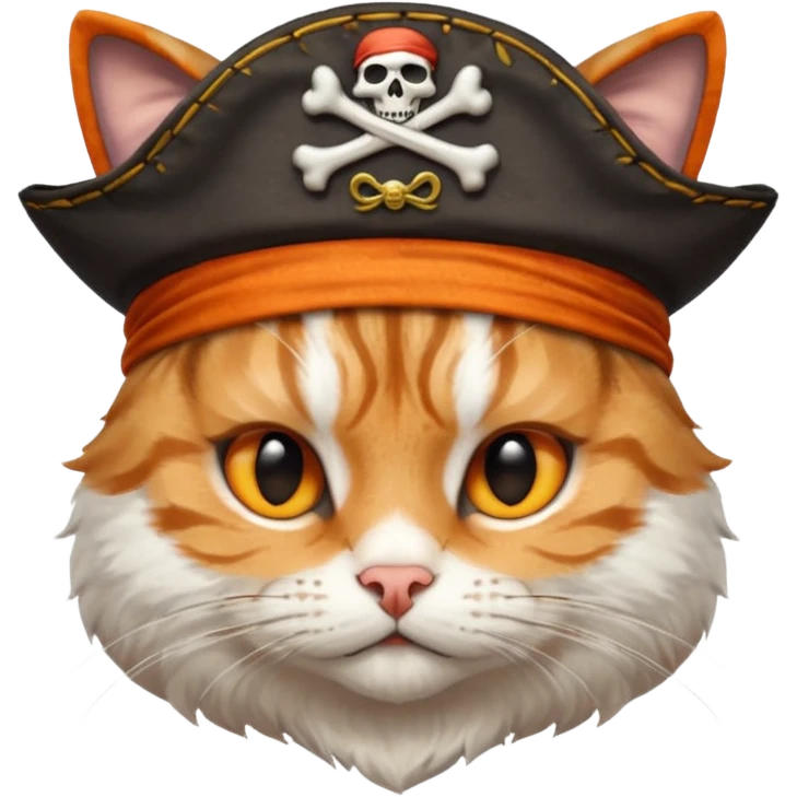 cat head with a pirate hat emoji