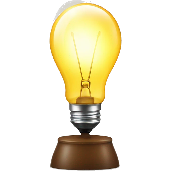 exposed incandescent light bulb on a long light stand emoji