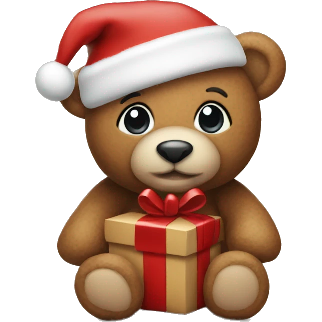 Christmas teddy emoji