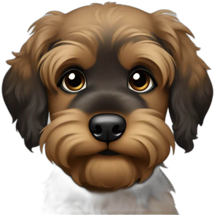 bouvier fawn brown and black puppy face very long hair emoji