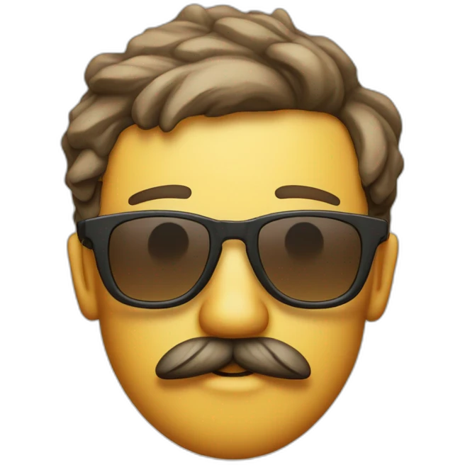 Tank top, glasses and mustache man melting in summet emoji