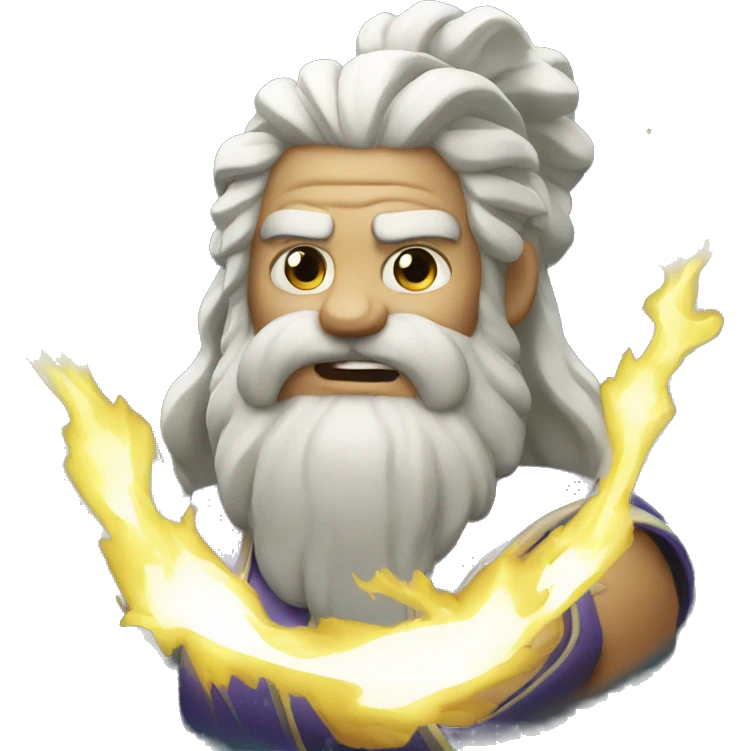 zeus holding a lightining emoji