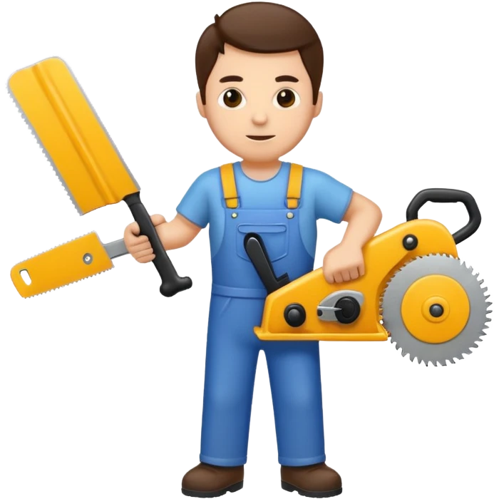 man with a saw emoji