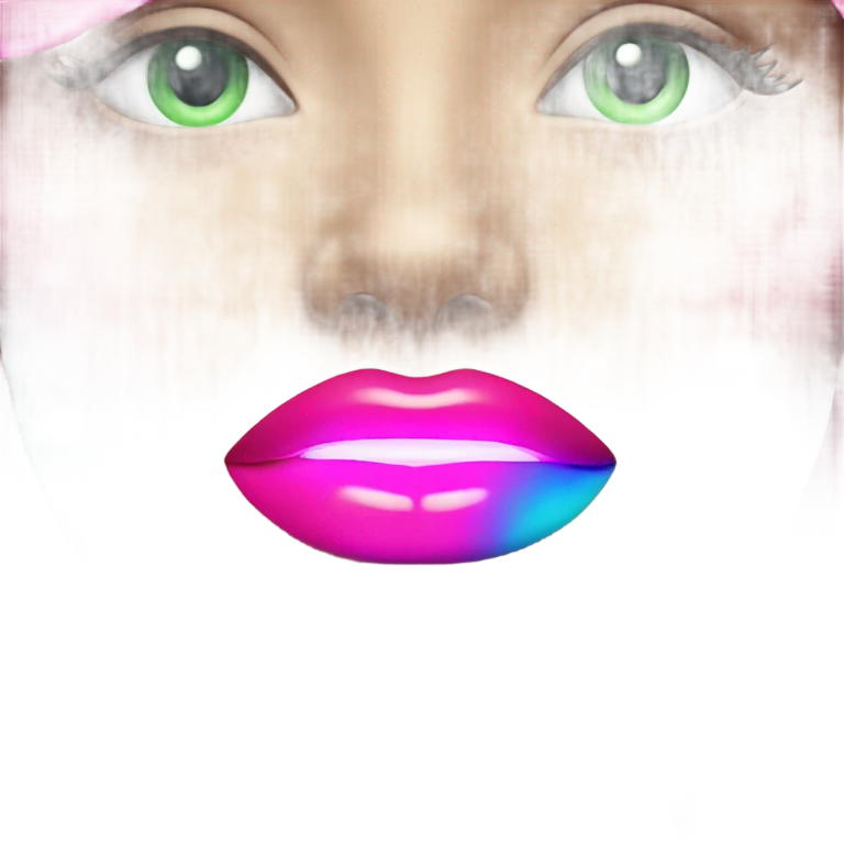 Neon lips emoji