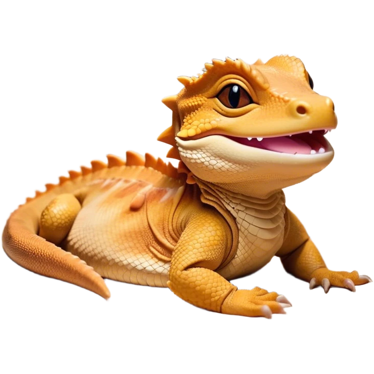 Meme-Worthy Cute Sleeping Bearded Dragon Portrait Emoji, Head resting peacefully with a contented smile, showcasing a delightfully robust build and a luxuriously soft scaled hide in warm earthy tones, eyes shut in a serene, restful nap, Simplified yet hilariously adorable features, highly detailed, glowing with a soft, drowsy light, high shine, relaxed and utterly lovable, stylized with an air of playful laziness, bright and heartwarming, soft glowing outline, capturing the essence of a comically sleepy dragon, so meme‐worthy it feels like it could instantly become the next viral sensation of adorable reptilian slumber! emoji