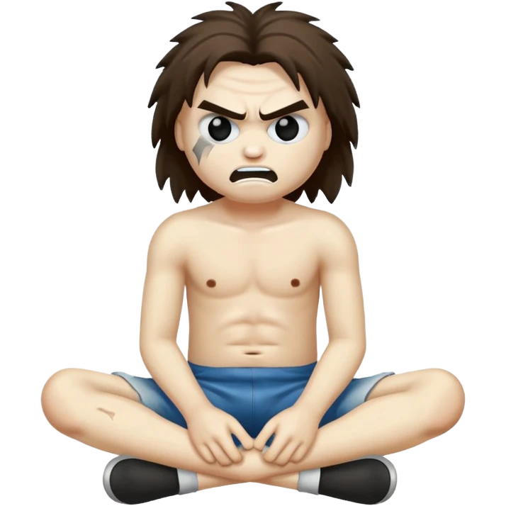 Angry Ragdoll sitting full body emoji