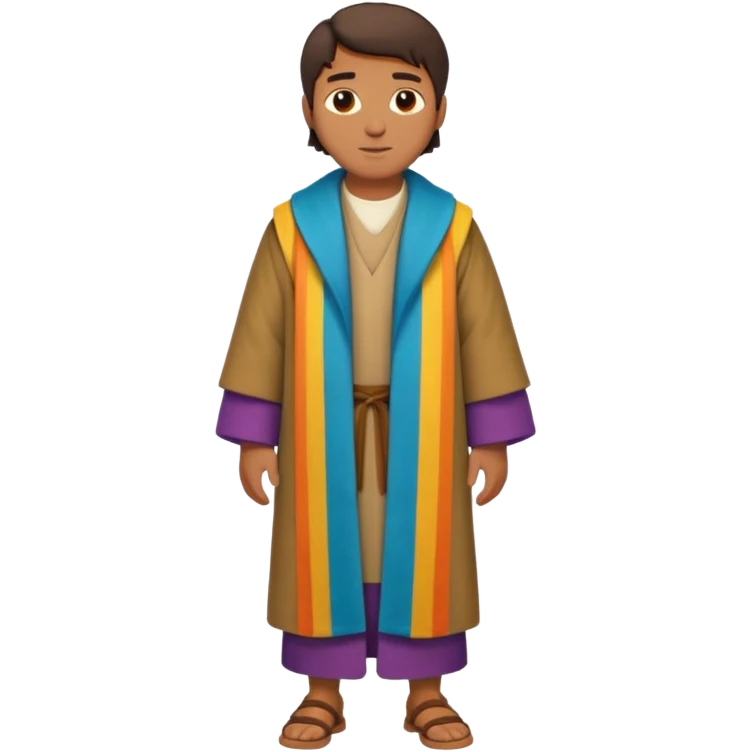 full length joseph from bible wearing coat of many colors emoji