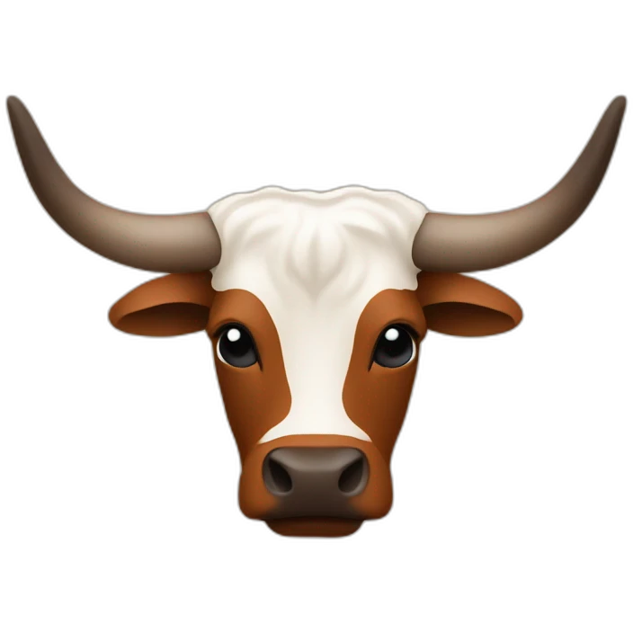 Texas Longhorn with solid brown face emoji