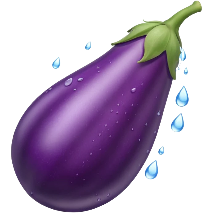 Eggplant with water emoji