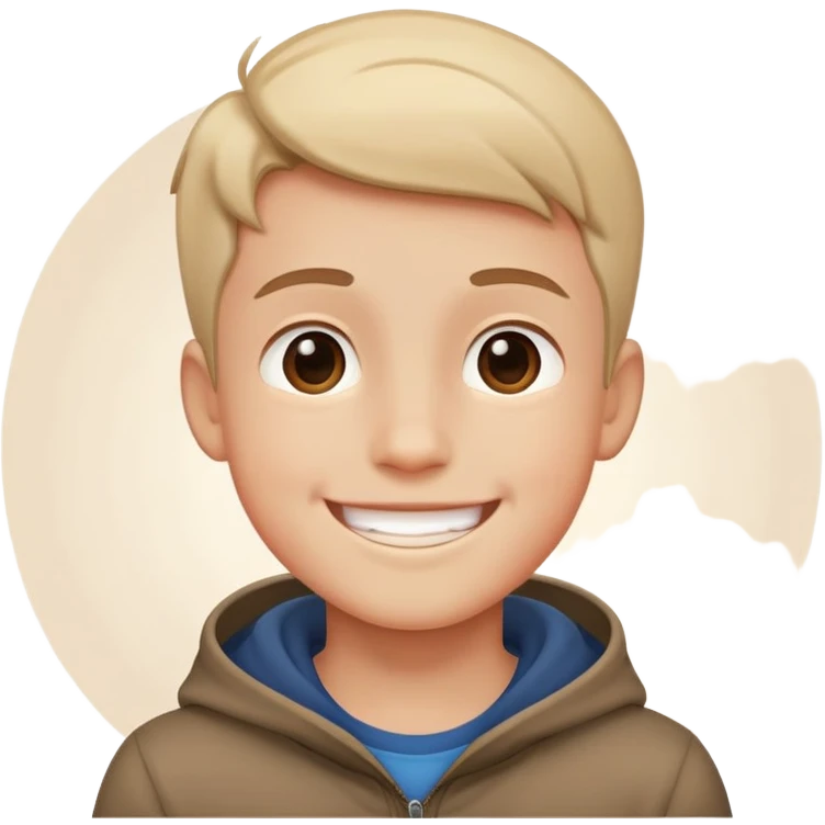 smiling boy in outdoor night emoji