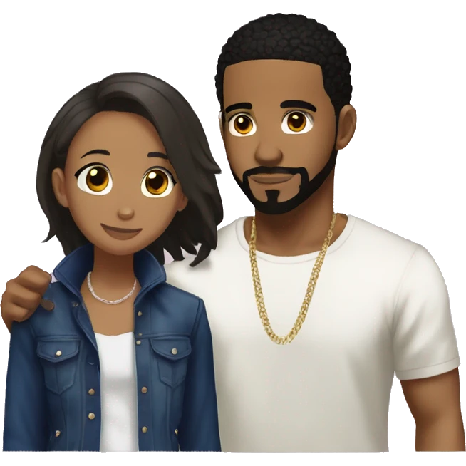 kendrick lamar and drake in romance anime emoji