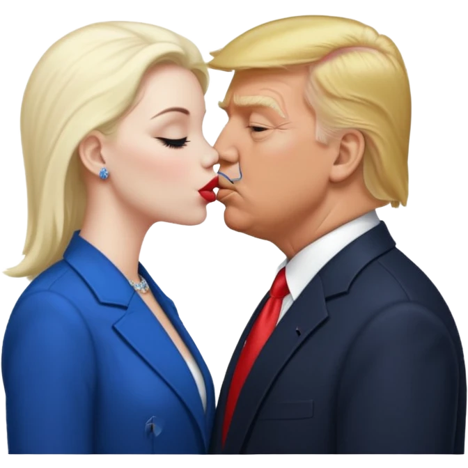 Donald Trump kissing Drake emoji