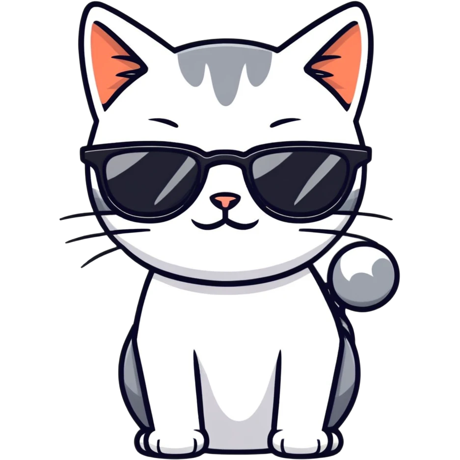 Cat with sunglasses emoji