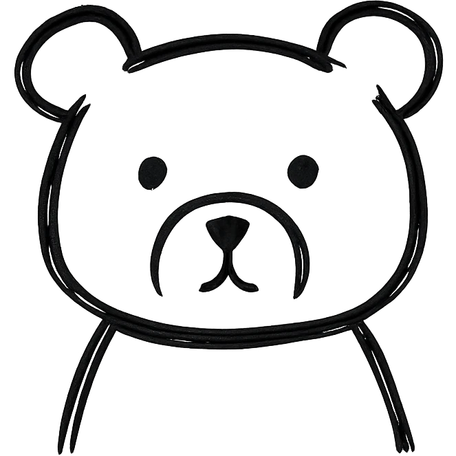simple bear icon, minimalist and bold, clean black outlines, no fill, modern icon style emoji