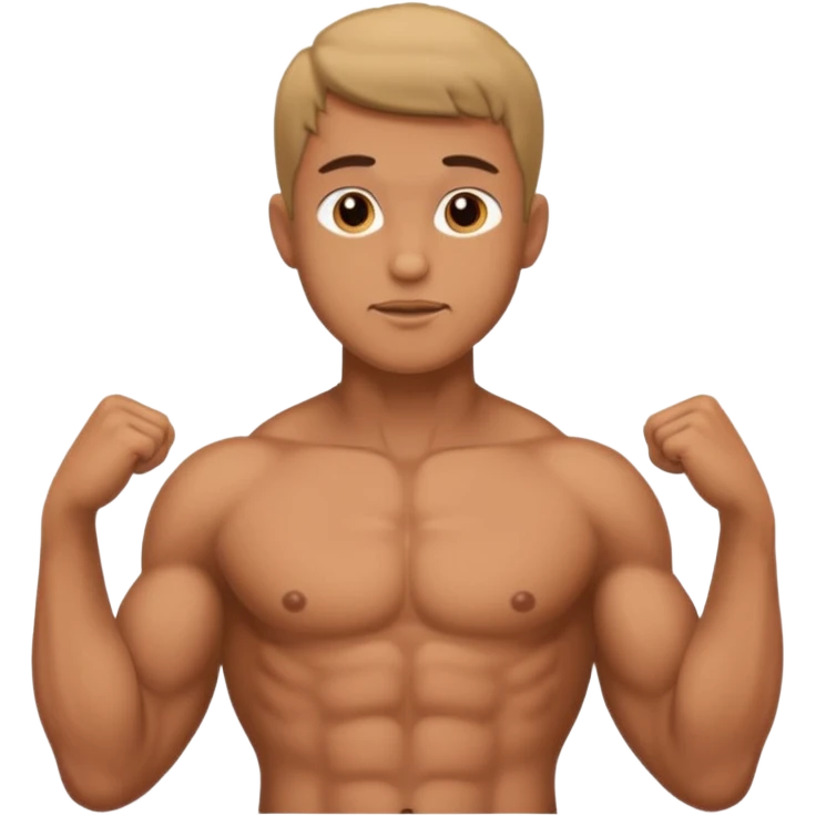 man standing with naked torso and showing penis emoji