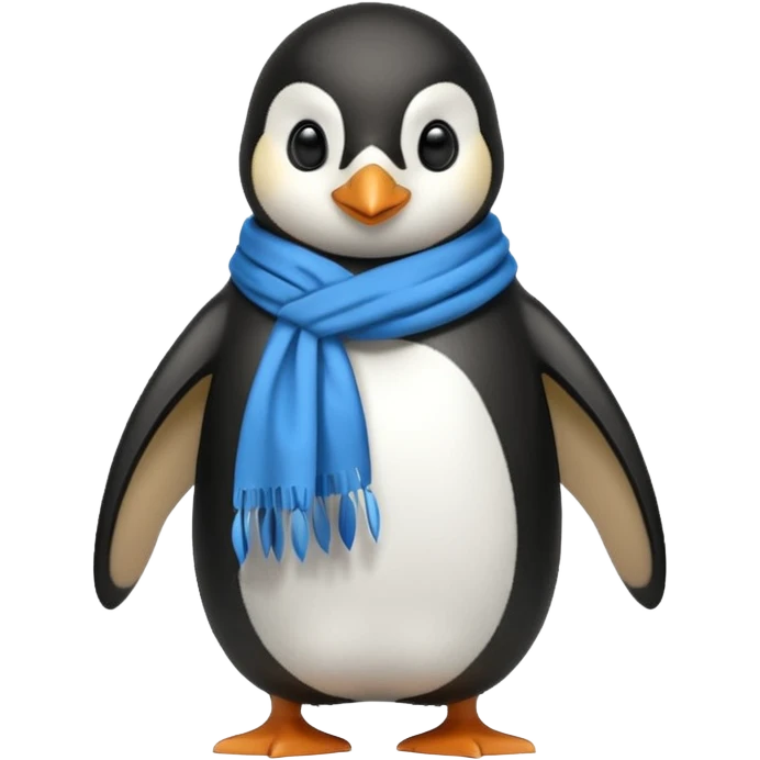penguin with blue scarf  emoji