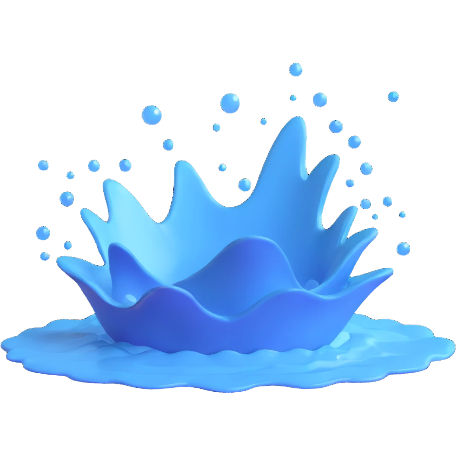 realistic 3D water splash emoji