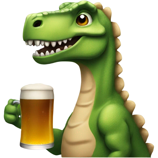 Dinosaur drinking a beer  emoji