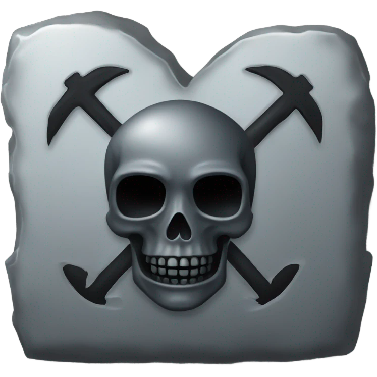 a black grave with the letters RIP on a silver heart emoji