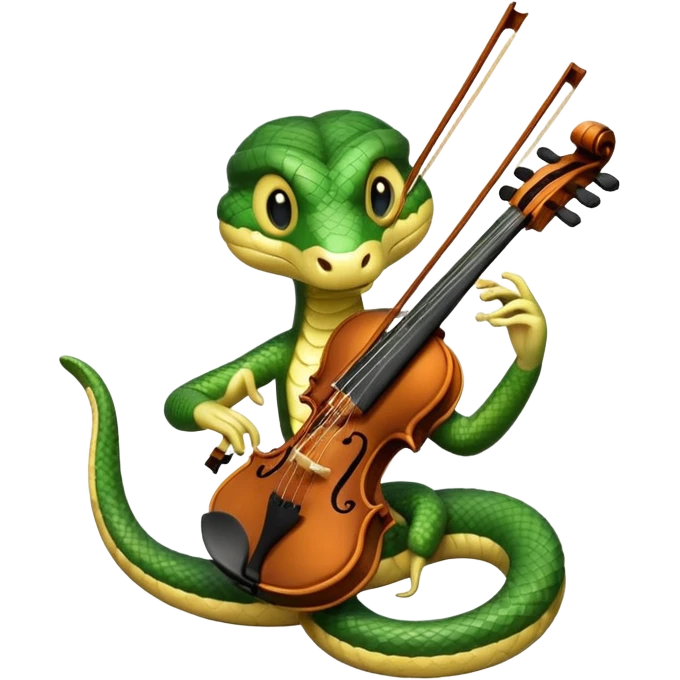 Snake playing playing violin emoji