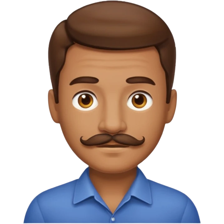 Sexy brown hair and mustache  emoji