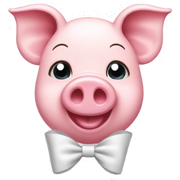 Pink pig with a white bow  emoji